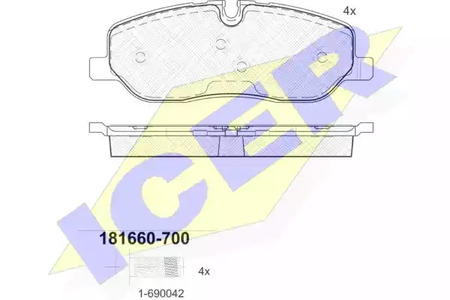 Колодки тормозные дисковые ICER 181660-700