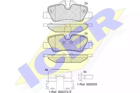 Колодки тормозные дисковые ICER 182190