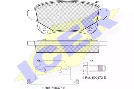 Колодки тормозные ICER 182222
