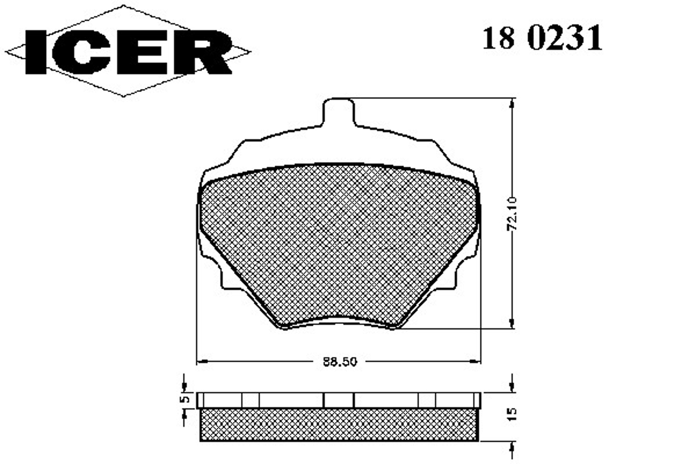 Колодки тормозные дисковые ICER 180231