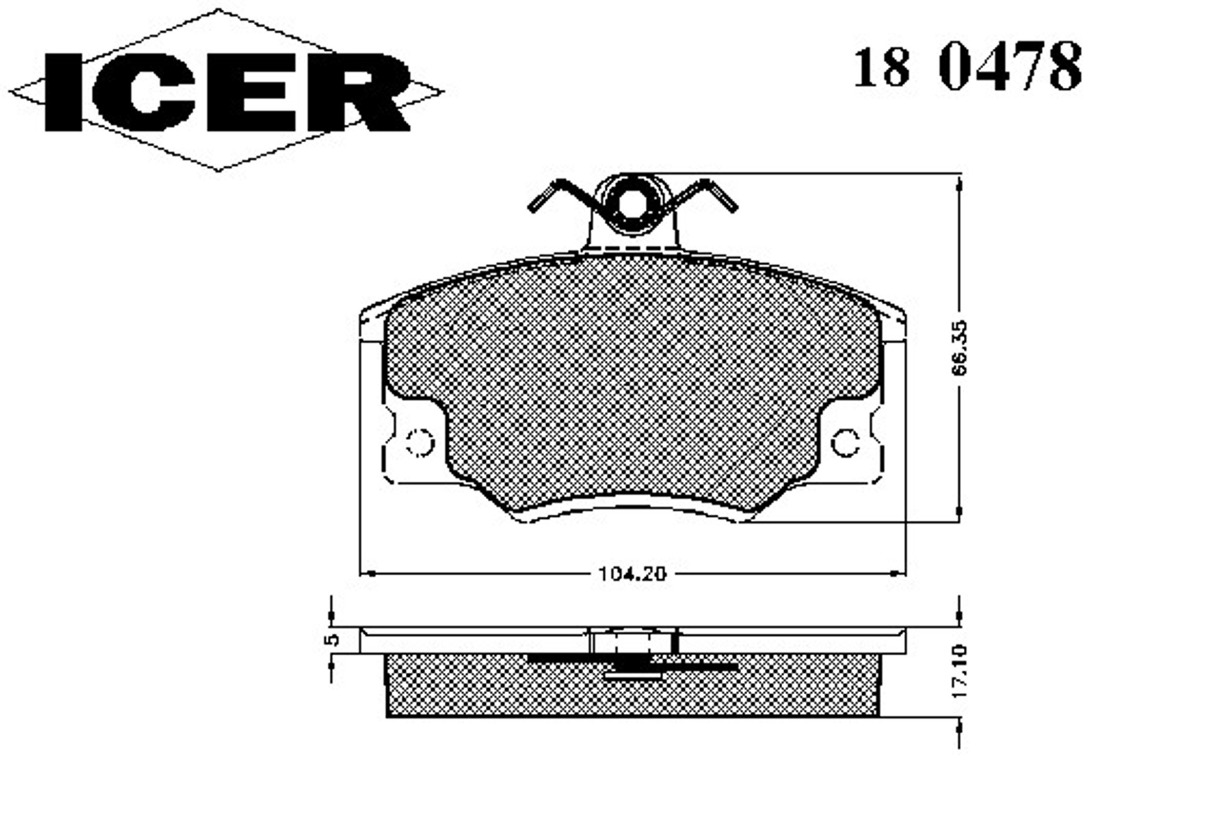 Колодки тормозные дисковые ICER 180478