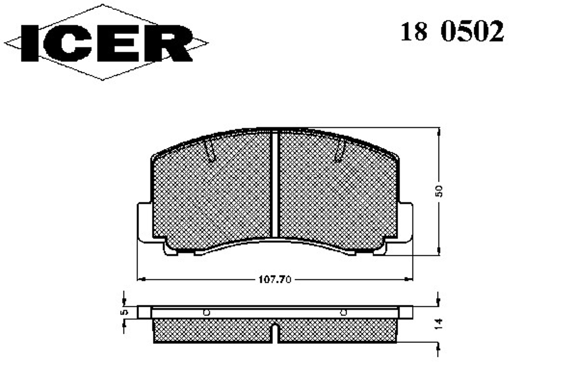 Колодки тормозные дисковые ICER 180502