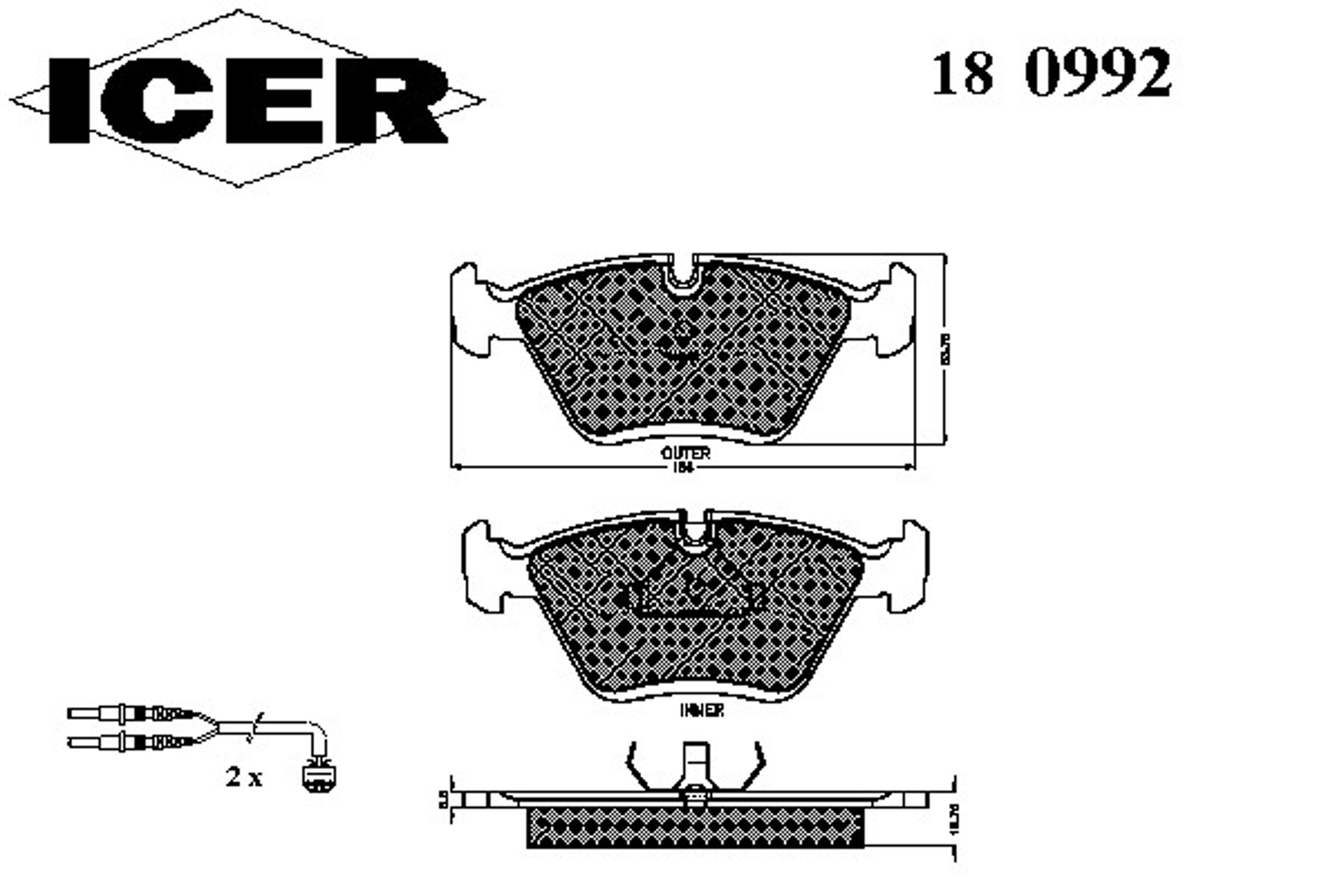 Колодки тормозные дисковые ICER 180992