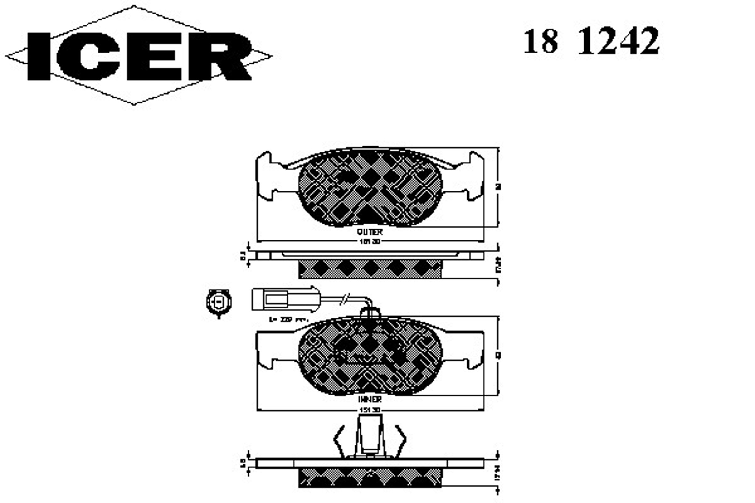 Колодки тормозные дисковые ICER 181242
