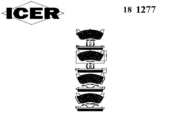 Комплект тормозных колодок дискового тормоза ICER 181277