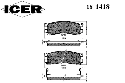 Тормозные колодки ICER 181418
