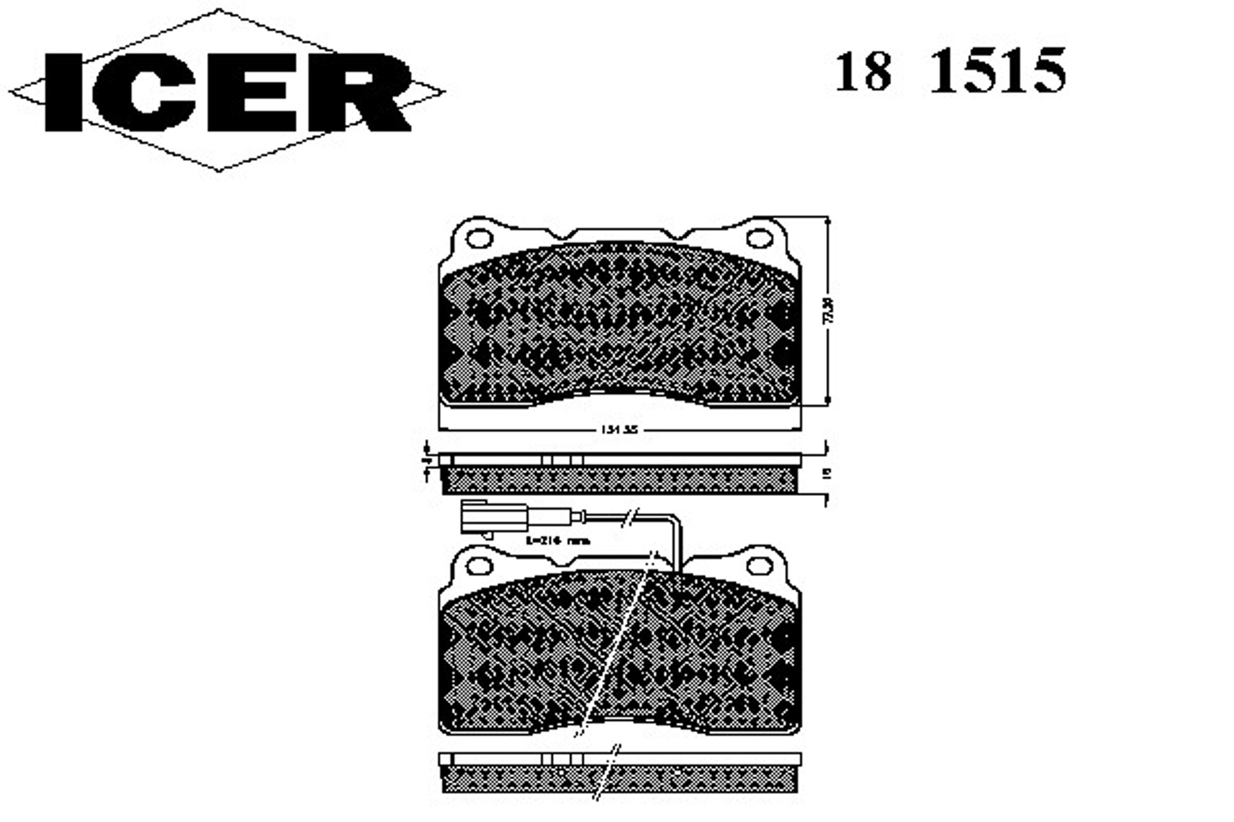 Колодки тормозные дисковые ICER 181515