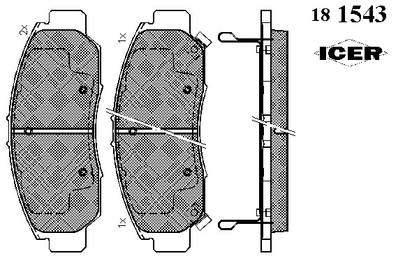 Комплект тормозных колодок дискового тормоза ICER 181543