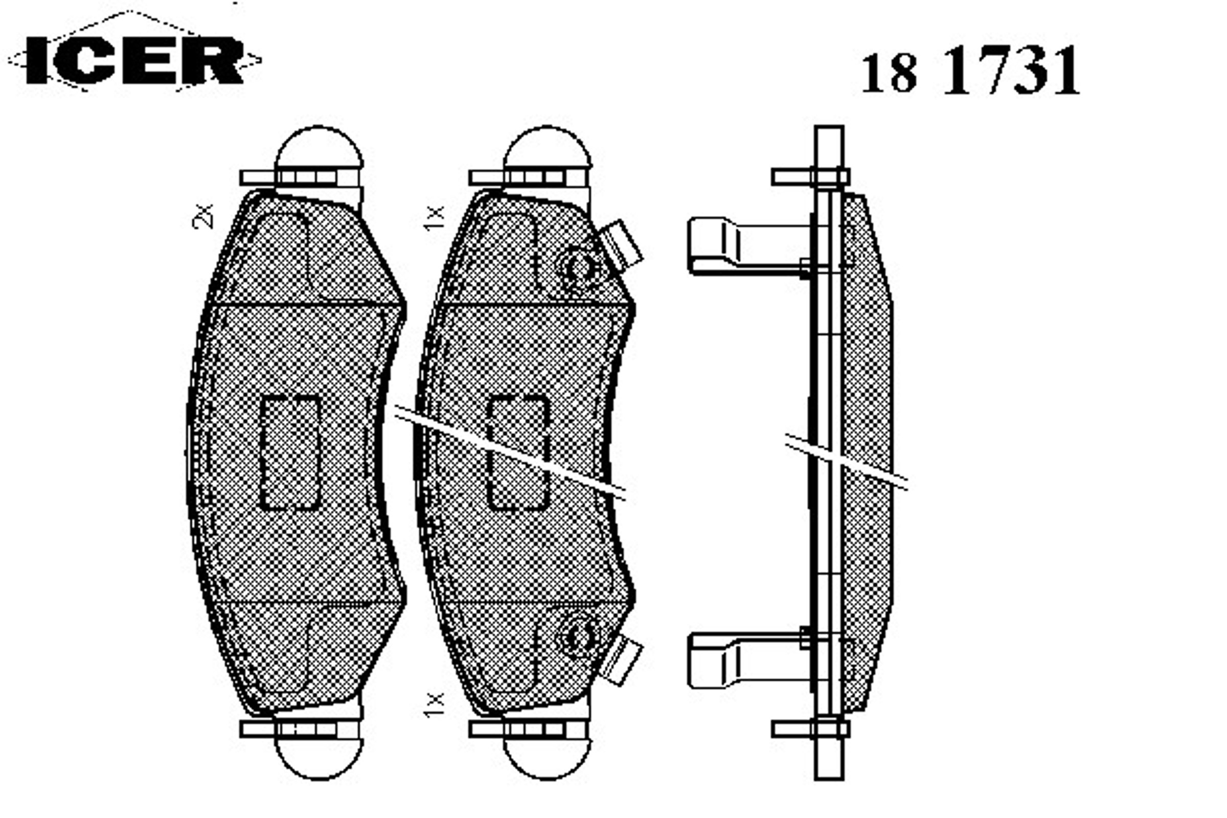 Колодки тормозные дисковые ICER 181731