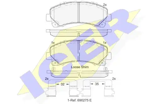 Тормозные колодки ICER 182082