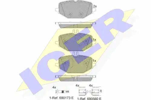 182371-203 колодки дисковые задние ICER 182371-203