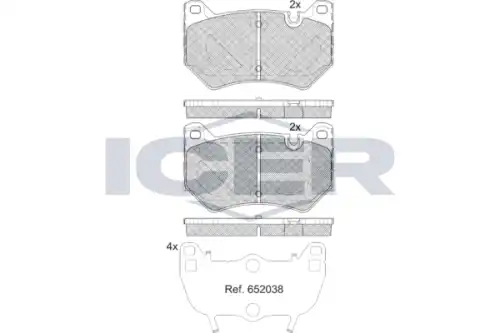 182380 колодки дисковые передние ICER 182380