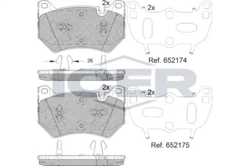182385 колодки дисковые передние ICER 182385