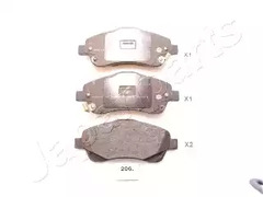 Колодка тормозная дисковая комплект JAPANPARTS PA-206AF