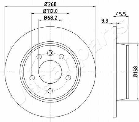 Dp-0306 диск тормозной ford galaxy 95-06/seat alhambra 96-10/vw sharan 95- задний JAPANPARTS DP-0306