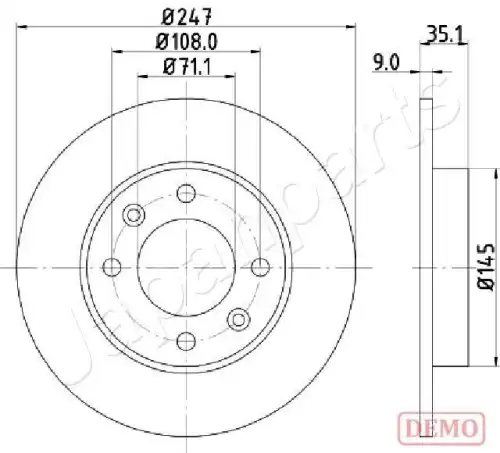 Dp-0602c диск тормозной citroen berlingo/c2/c3/c4/peugeot 307/partner задний d 247мм. JAPANPARTS DP-0602C
