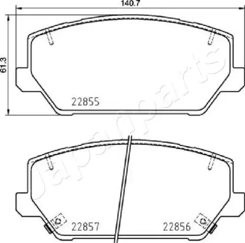 Колодки тормозные дисковые /комплект 4 шт/ JAPANPARTS PA-H28AF