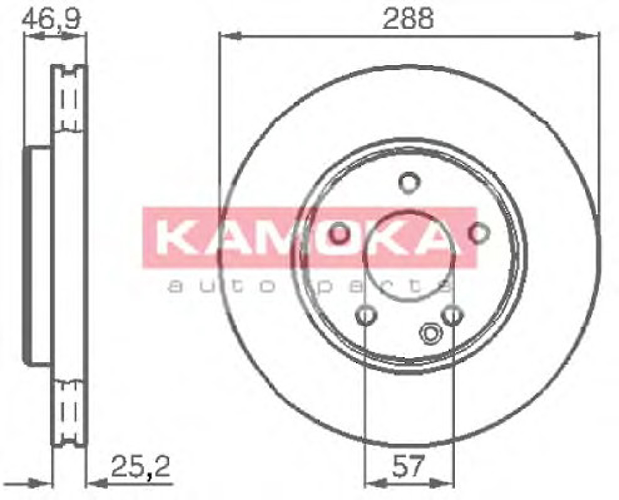 Диск тормозной KAMOKA 1031634