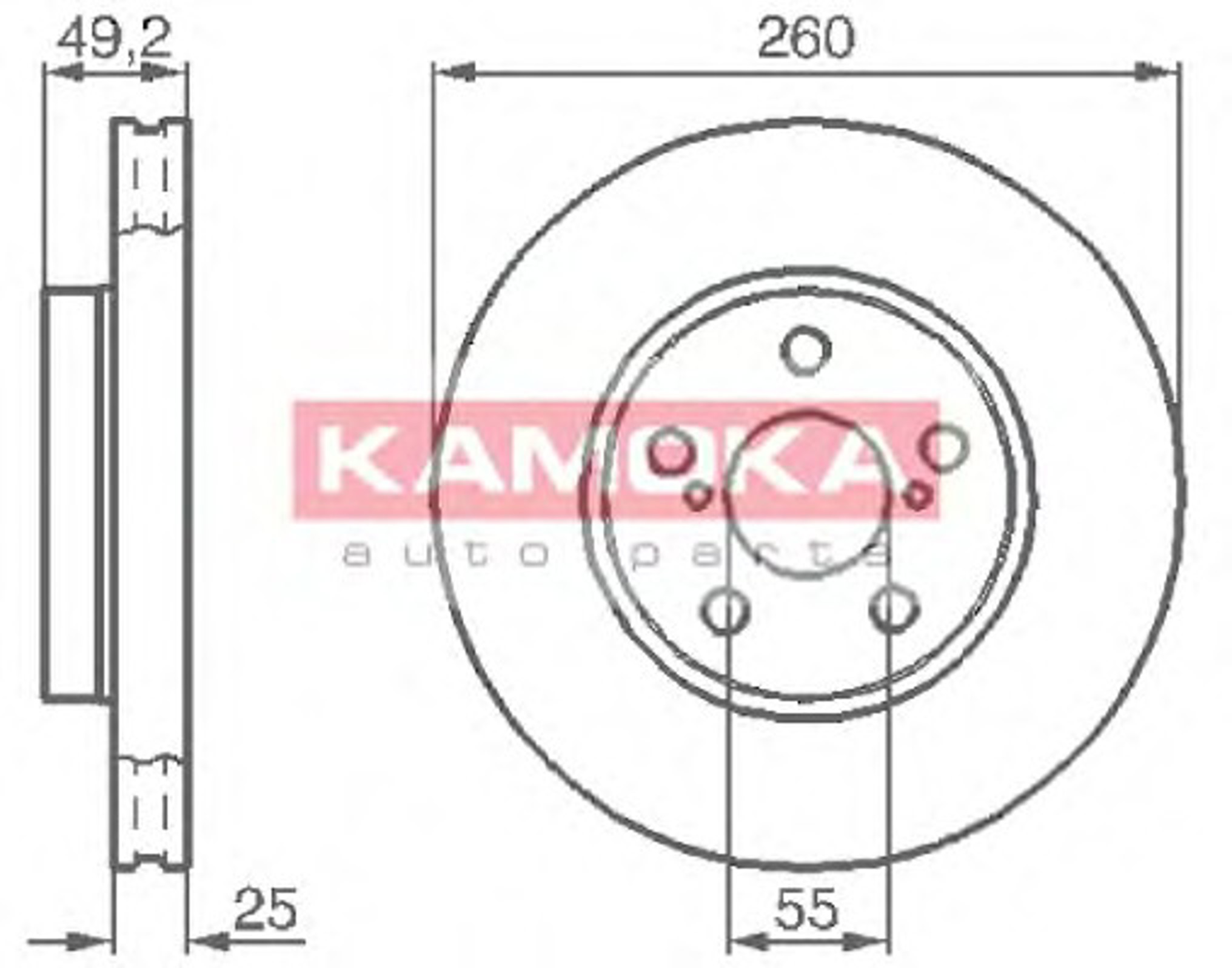 Диск тормозной KAMOKA 1032128