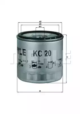 Топливный фильтр MAHLE/KNECHT KC20
