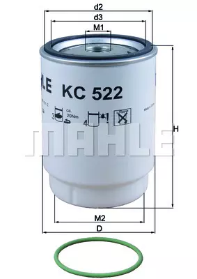 Фильтр топливный MAHLE/KNECHT KC522D