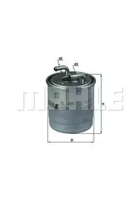 Топливный фильтр MAHLE/KNECHT KL490D