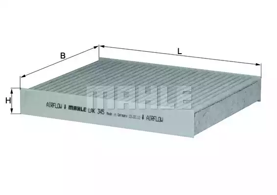 Фильтр воздуха во внутренном пространстве MAHLE/KNECHT LAK345