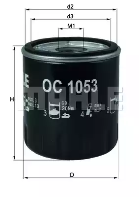 Масляный фильтр MAHLE/KNECHT OC1053