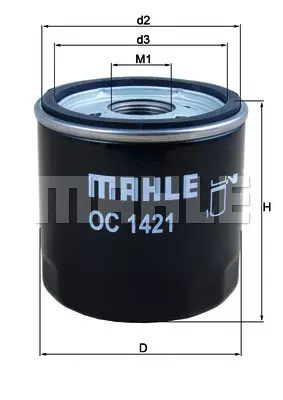 Фильтр масляный MAHLE/KNECHT OC1421