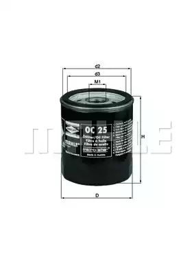 Масляный фильтр MAHLE/KNECHT OC25
