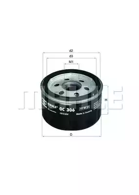 Масляный фильтр MAHLE/KNECHT OC306