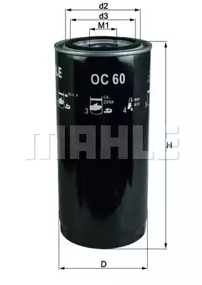 Масляный фильтр MAHLE/KNECHT OC60