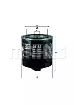 Масляный фильтр MAHLE/KNECHT OC83