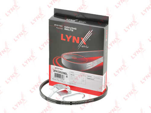 Ремень поликлиновой эластичный LYNXAUTO 3PK0628EL