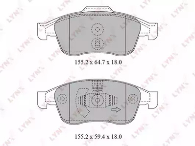 Комплект тормозных колодок дискового тормоз LYNXAUTO BD-6317