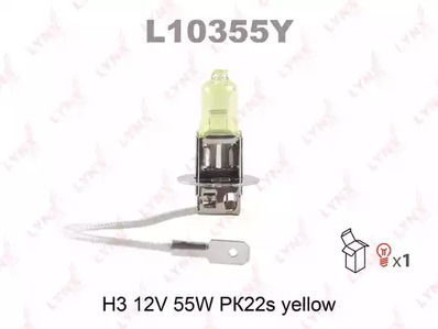 Лампа галогеновая h3 LYNXAUTO L10355Y