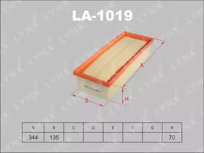 Фильтр воздушный LYNXAUTO LA-1019