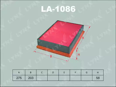 Воздушный фильтр LYNXAUTO LA-1086