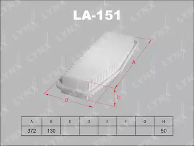 Воздушный фильтр LYNXAUTO LA-151