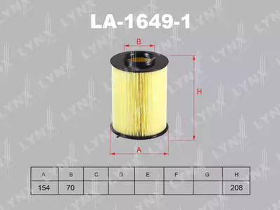 Фильтр воздушный LYNXAUTO LA-1649-1
