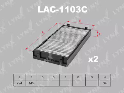 Фильтр воздуха во внутренном пространстве LYNXAUTO LAC-1103C