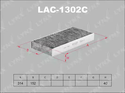Фильтр воздушный салонный LYNXAUTO LAC-1302C