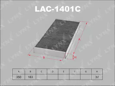 Фильтр воздушный салонный LYNXAUTO LAC-1401C