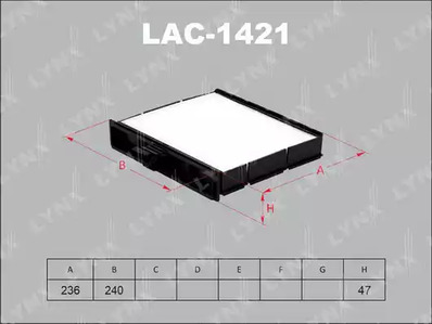 Фильтр воздушный салонный LYNXAUTO LAC-1421