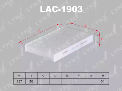 Салонный фильтр LYNXAUTO LAC-1903