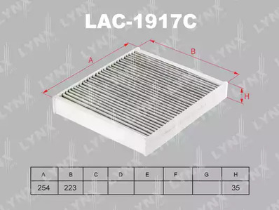 Фильтр воздуха во внутренном пространстве LYNXAUTO LAC-1917C