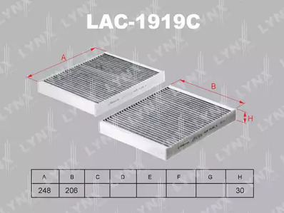 Фильтр воздуха во внутренном пространстве LYNXAUTO LAC-1919C