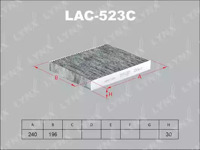 Фильтр воздушный салонный угольный LYNXAUTO LAC-523C