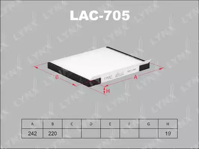 Фильтр салона LYNXAUTO LAC-705