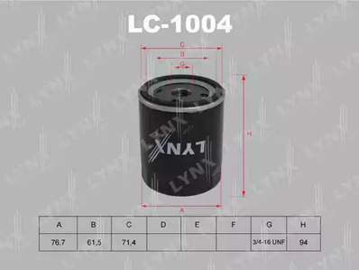 Масляный фильтр LYNXAUTO LC-1004